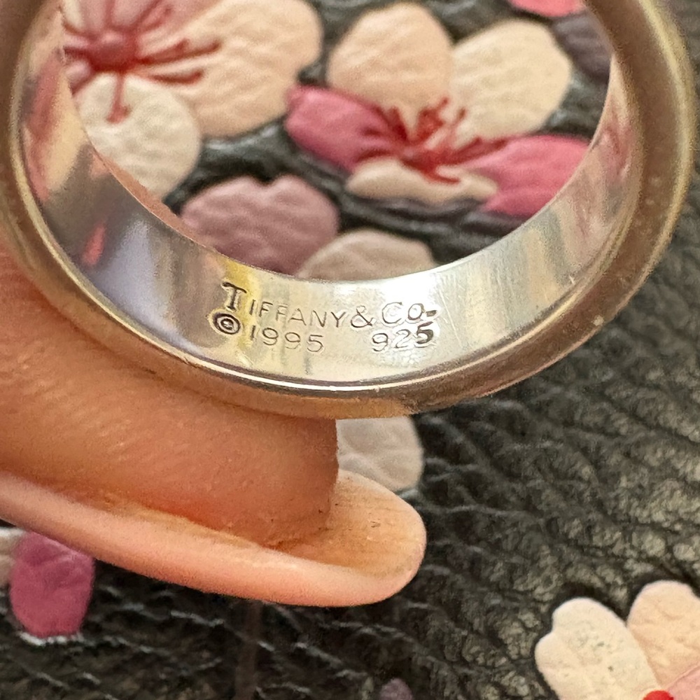 Tiffany & Co. Sterling Silver Roman X Motif Band - Silver - Picture 2 of 2